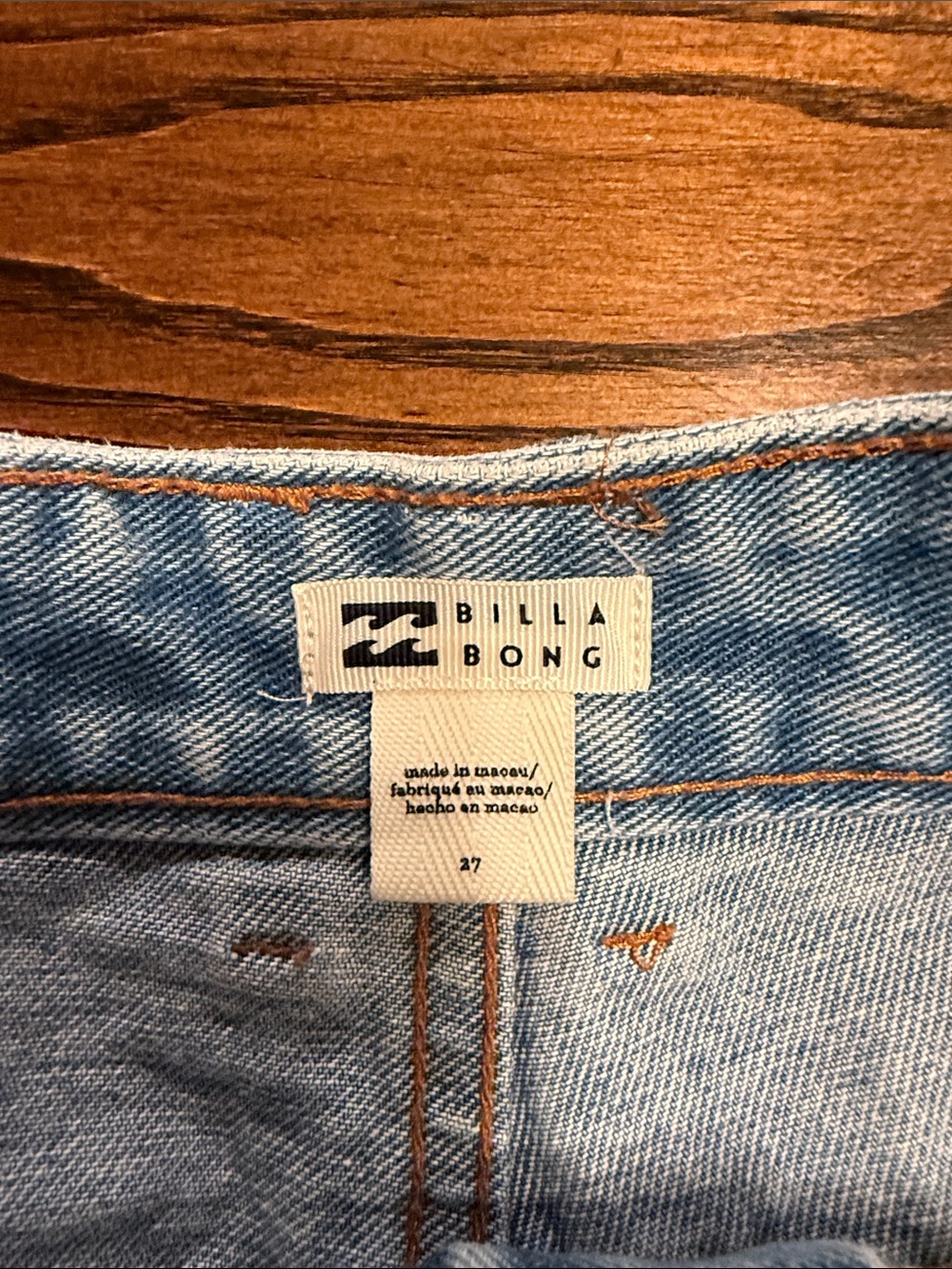 Billabong High-Rise Light Blue Denim Shorts - Picture 4 of 5